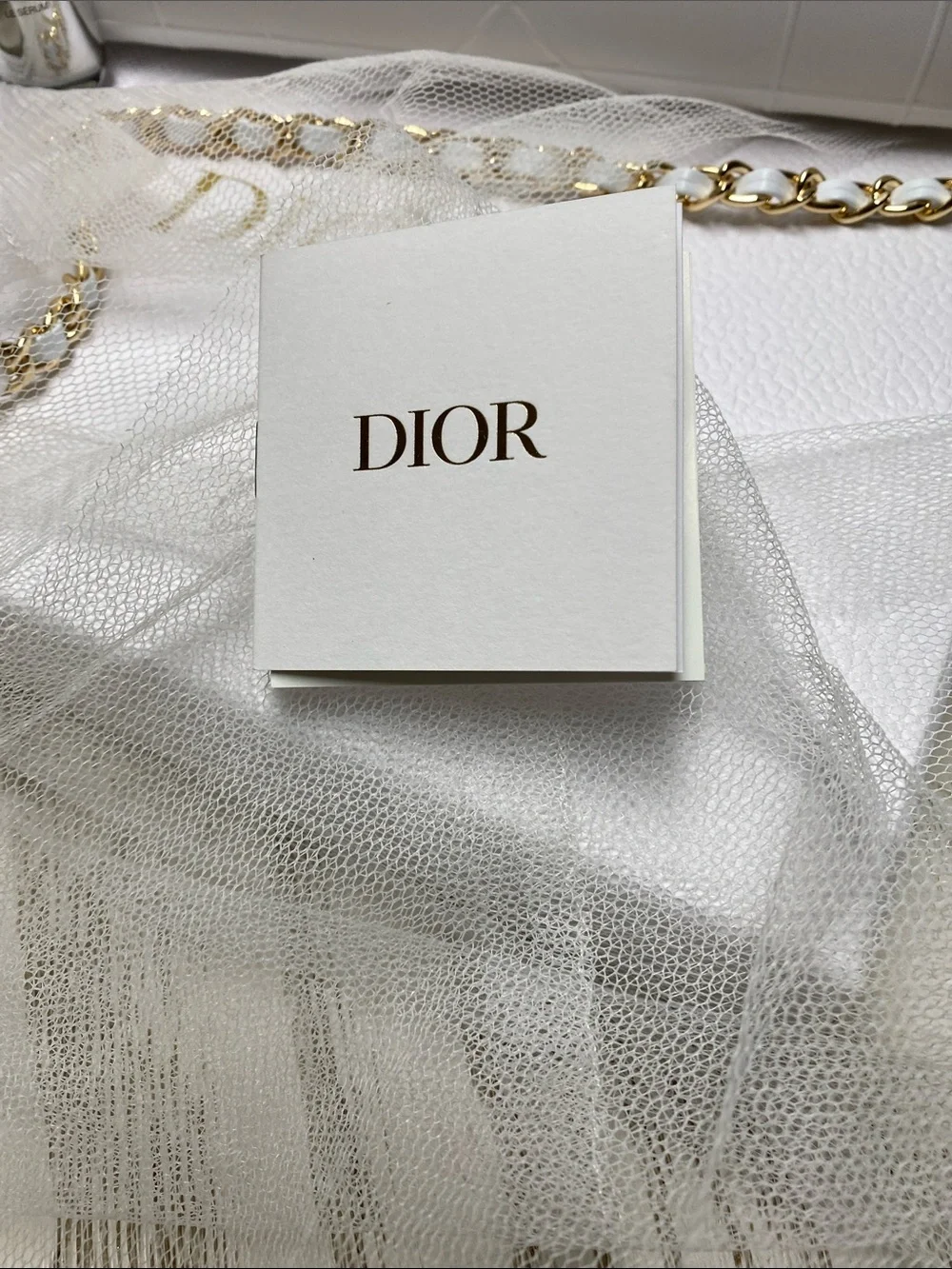 Dior Limited Edition White Quilted Faux Leather Pouch